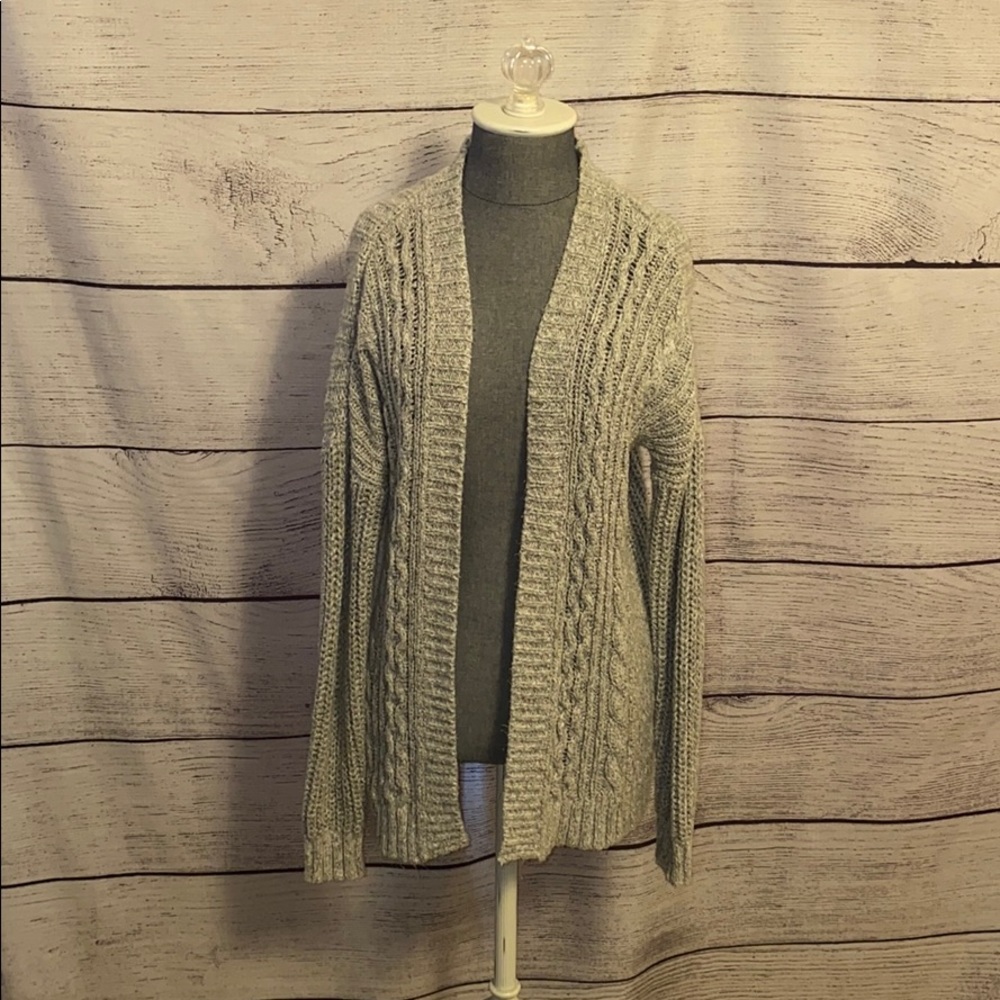 Abercrombie Kids Gray Heathered Cardigan Sweater